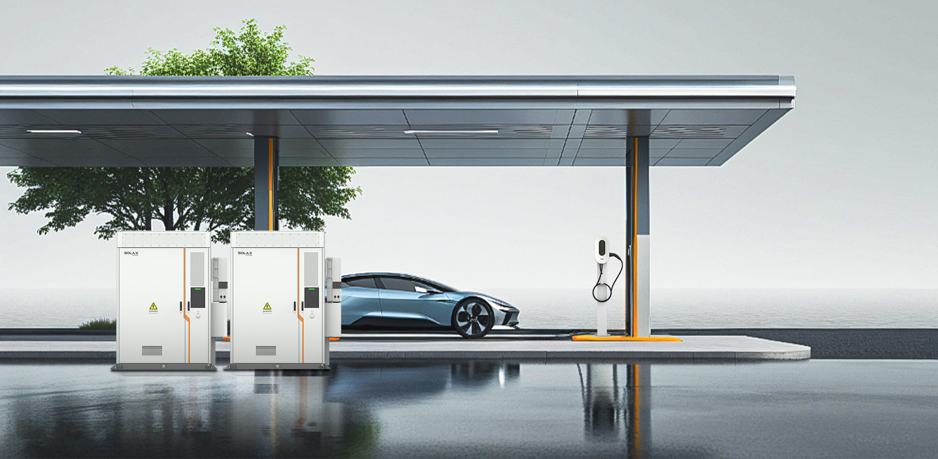Solax C&I PV and battery storage with EV charger for smart energy use